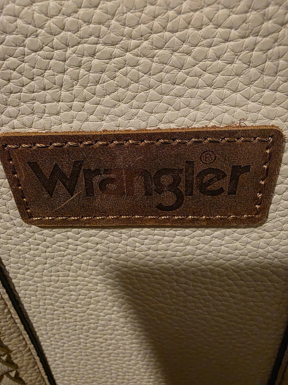 Wrangler Cream Textured Structured Satchel